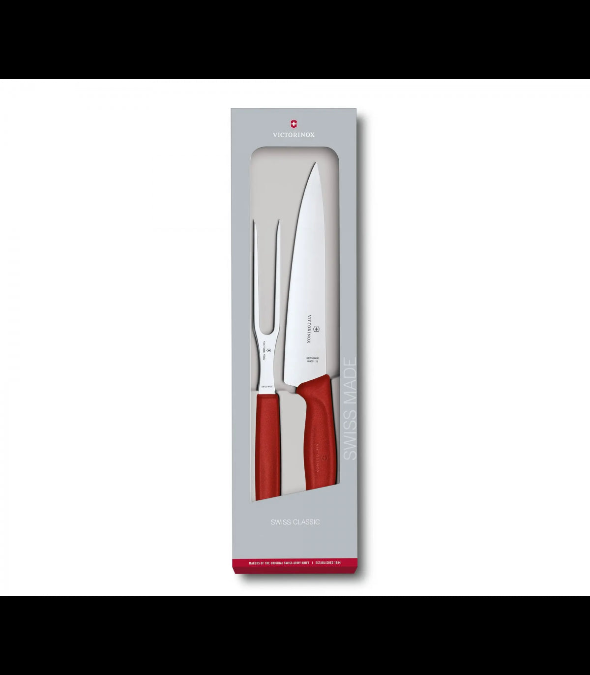 Set Cutit si Furculita Victorinox, Swiss Classic Carving Set, Rosu