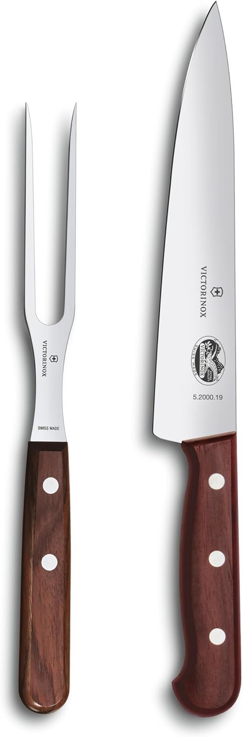 Set Cutit si furculita Victorinox Carving Set, processed maple, 2 pieces, gift box 5.1050.2G