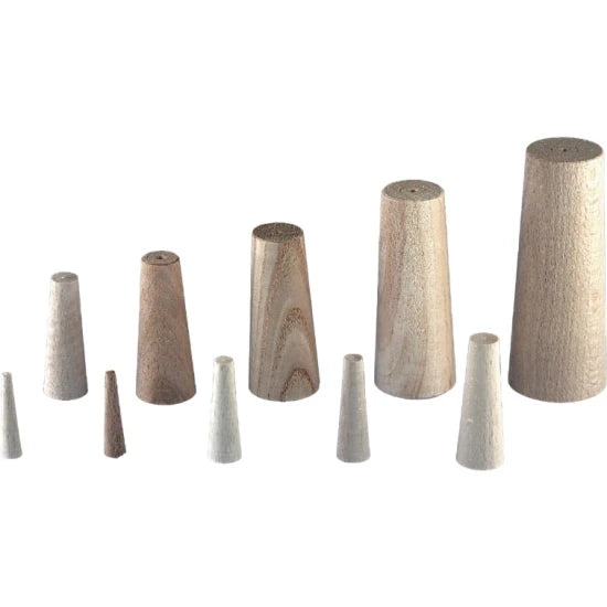 Set Dopuri Conice Din Lemn Trem, 10buc/set