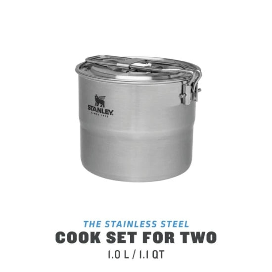 Set Gatit Stanley Pentru 2 Persoane Adventure Stainless Steel Cook Set For Two 1l