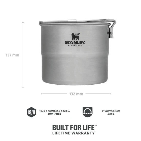 Set Gatit Stanley Pentru 2 Persoane Adventure Stainless Steel Cook Set For Two 1l