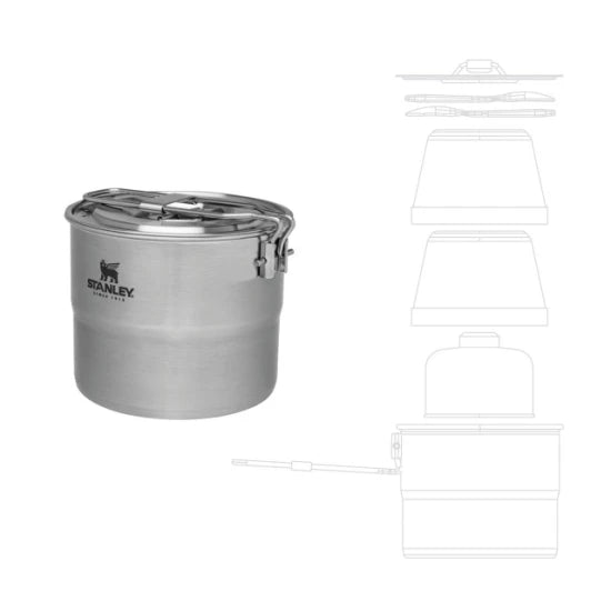 Set Gatit Stanley Pentru 2 Persoane Adventure Stainless Steel Cook Set For Two 1l