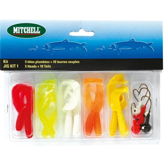 Set Grub-uri Mitchell Lure Kit Jig, 15buc/pac