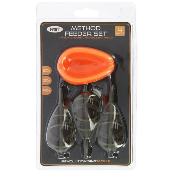 Set In Line Method Feeder 20g+30g+40g Ngt + Matrita Din Silicon