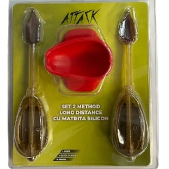 Set Momitoare Attack Feeder Long Distance + Mould, 60g, 2buc/set