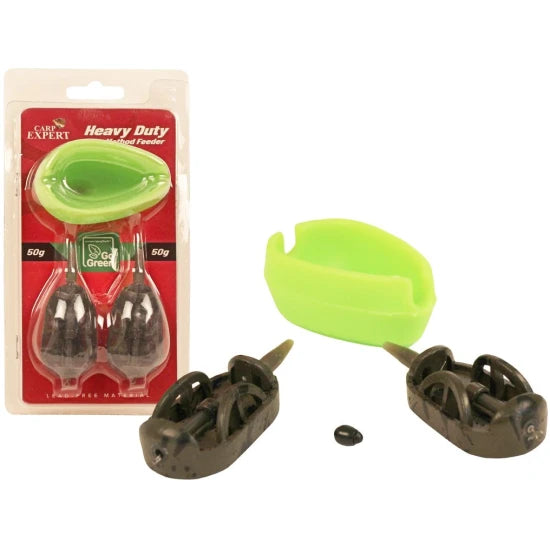 Set Momitoare Carp Expert Heavy Duty Method Feeder Compactor Go, Green, 70g, 2buc/set