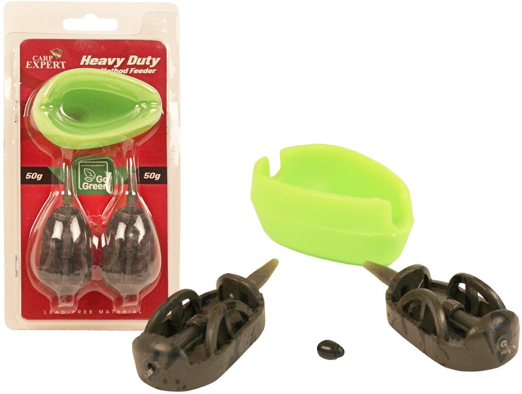 Set Momitoare Carp Expert Heavy Duty Method Feeder Compactor Go, Green, 70g, 2buc/set