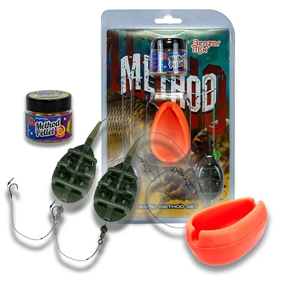 Set Monturi Benzar Method Feeder Matrita Si Pelete Nr.10 7.65kg 40g