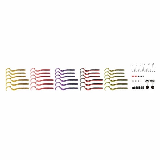 Set Naluci Savage Gear Rib Worm Kit, 60buc/pac