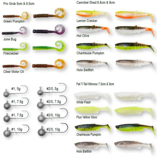 Set Naluci Soft Savage Gear Kit Perch Academy Mixed Color, 32buc/set
