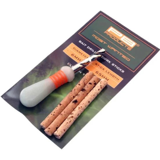 Set Pb Products Bait Drill 8mm + Cork Sticks 6.5cm, 3buc/plic