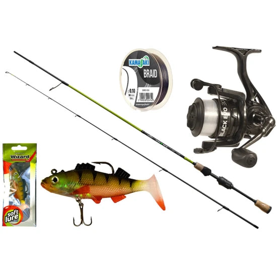 Set Pescuit La Spinning Wizard Fine Ul Spin, Lanseta 1.80m, 2-6g