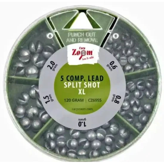 Set Plumbi Carp Zoom 5 Compartimente Lead Split Shot Xl, 120g