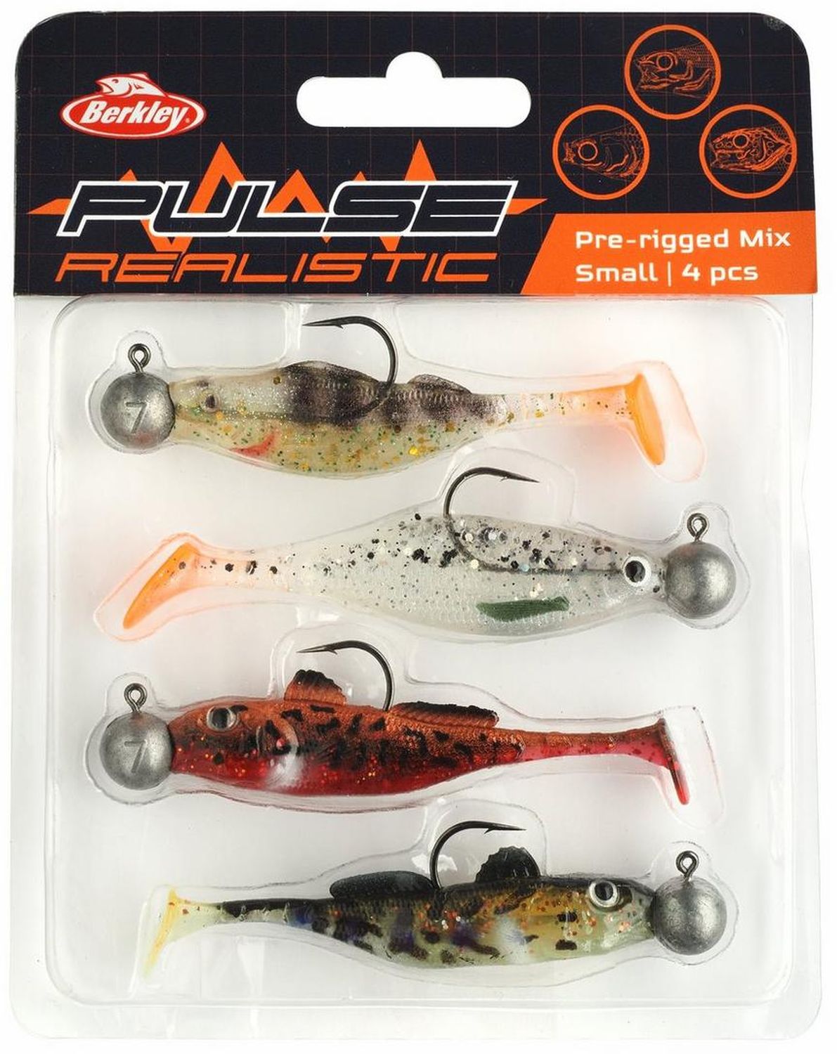 Set Shad Berkley Pulse Realistic Prerigged Mix Small, 4.2cm, 4buc/pac