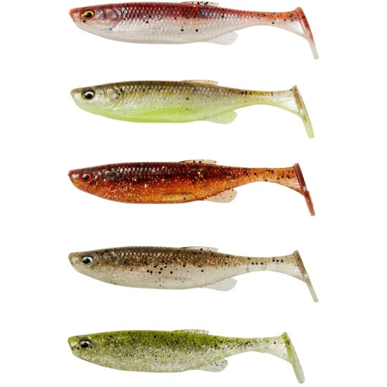 Set Shad Savage Gear Fat Minnow T-tail, Clearwater Mix, 9cm, 7g, 5buc/pac