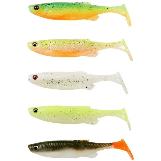 Set Shad Savage Gear Fat Minnow T-tail, Darkwater Mix, 7.5cm, 5g, 5buc/pac