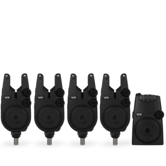 Set Statie + Avertizori Avid Carp Vtx 4+1 Bite Alarm Set