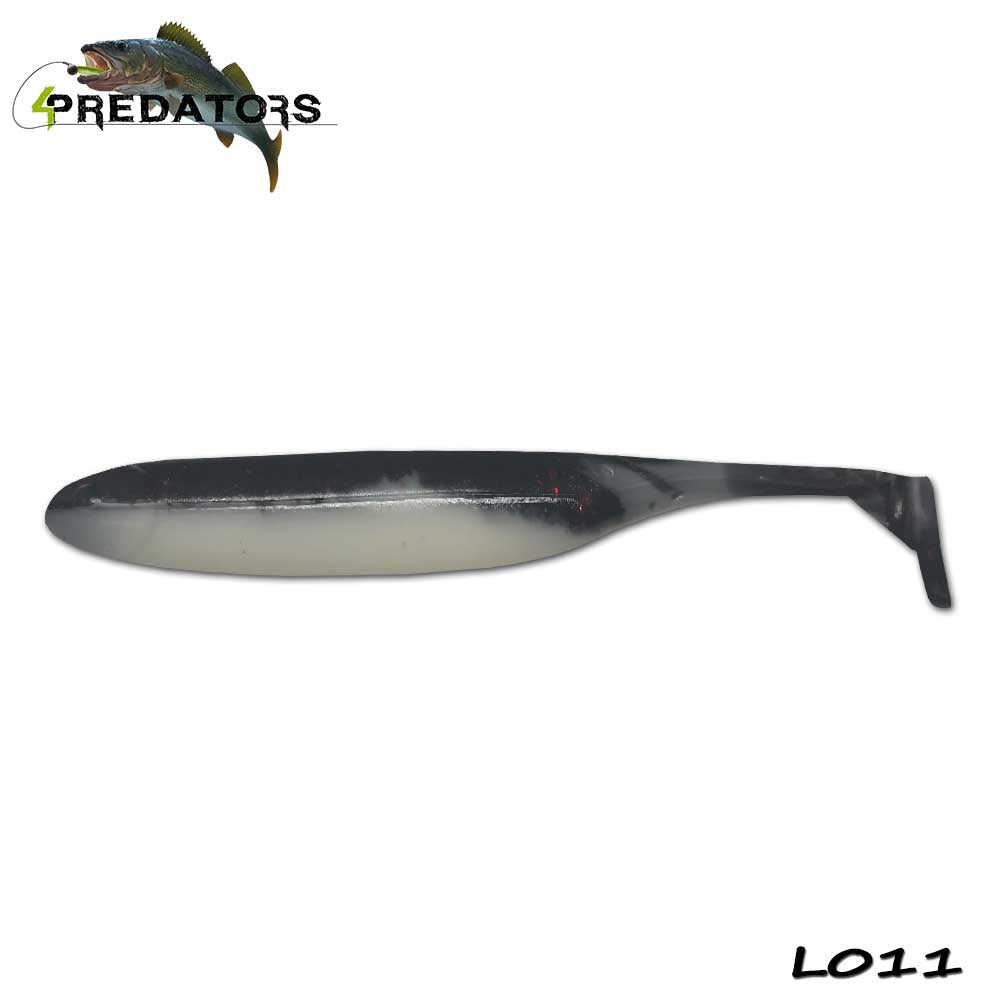 Shad 4Predators Finesse Impact Black-White 10cm L011 5buc/plic