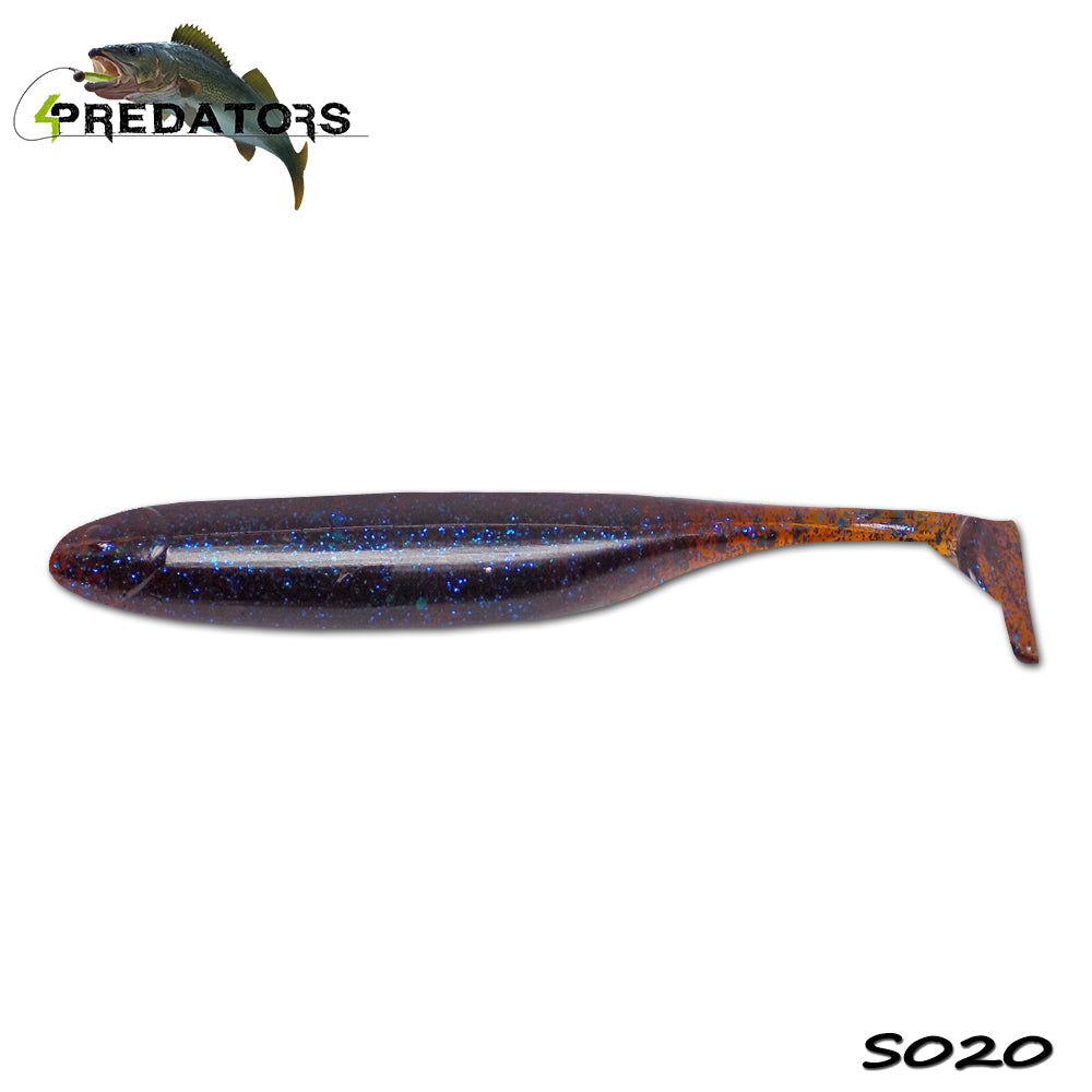 Shad 4Predators Finesse Impact Cinnamon Blue 10cm S020 5buc/plic