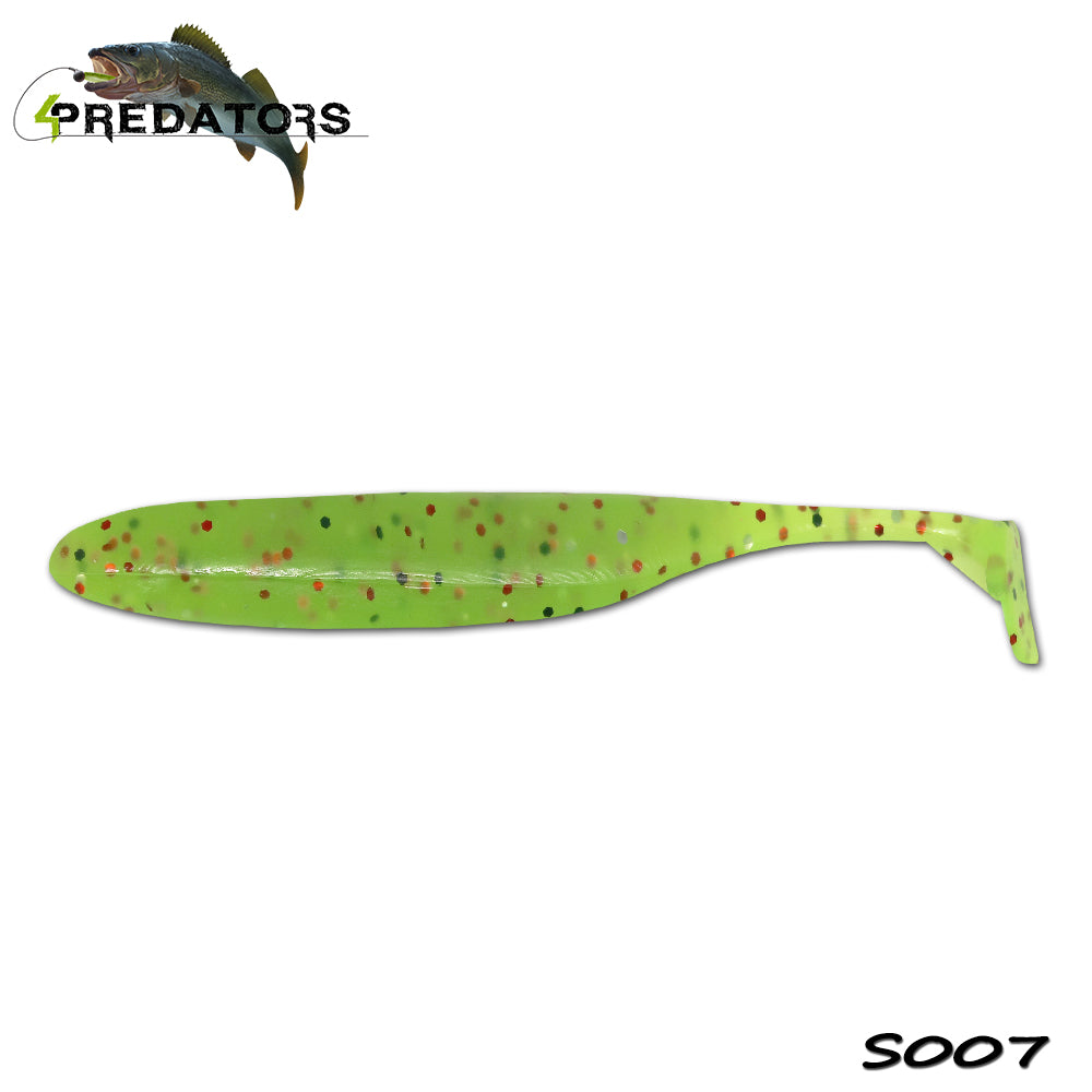 Shad 4Predators Finesse Impact Greem Rainbow 10cm S007 5buc/plic