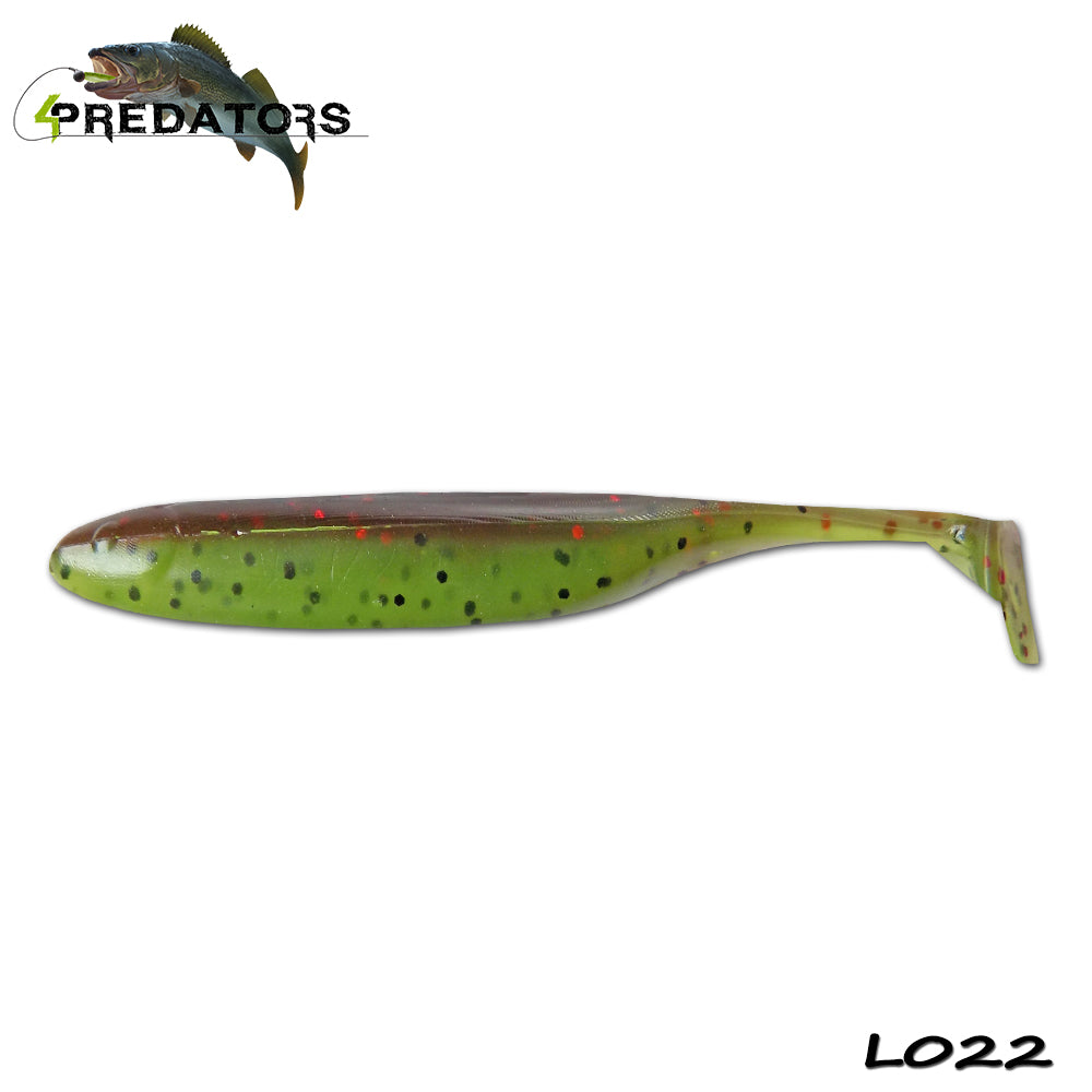 Shad 4Predators Finesse Impact Green Pumkin - Chartreuse 10cm L022 5buc/plic