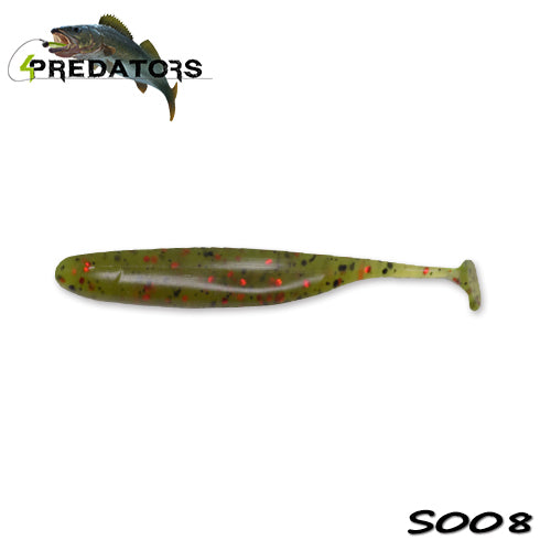 Shad 4Predators Finesse Impact Green Pumpkin S008 7cm 7buc