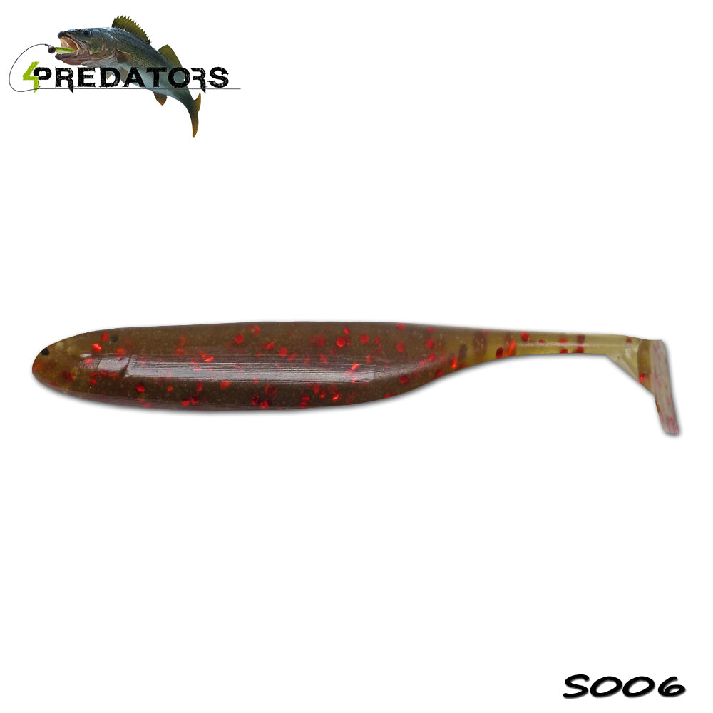 Shad 4Predators Finesse Impact Motoroil Red 10cm S006 5buc/plic