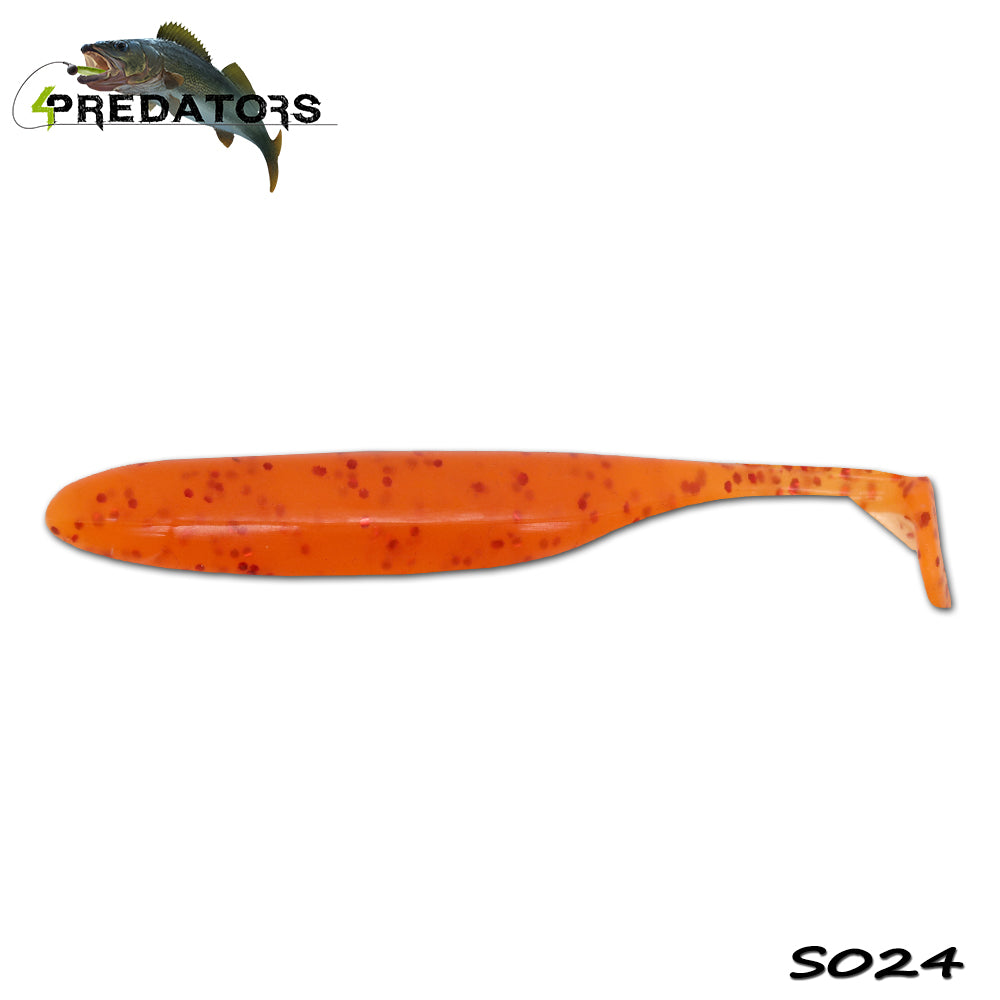 Shad 4Predators Finesse Impact Orange Red 10cm S024 5buc/plic