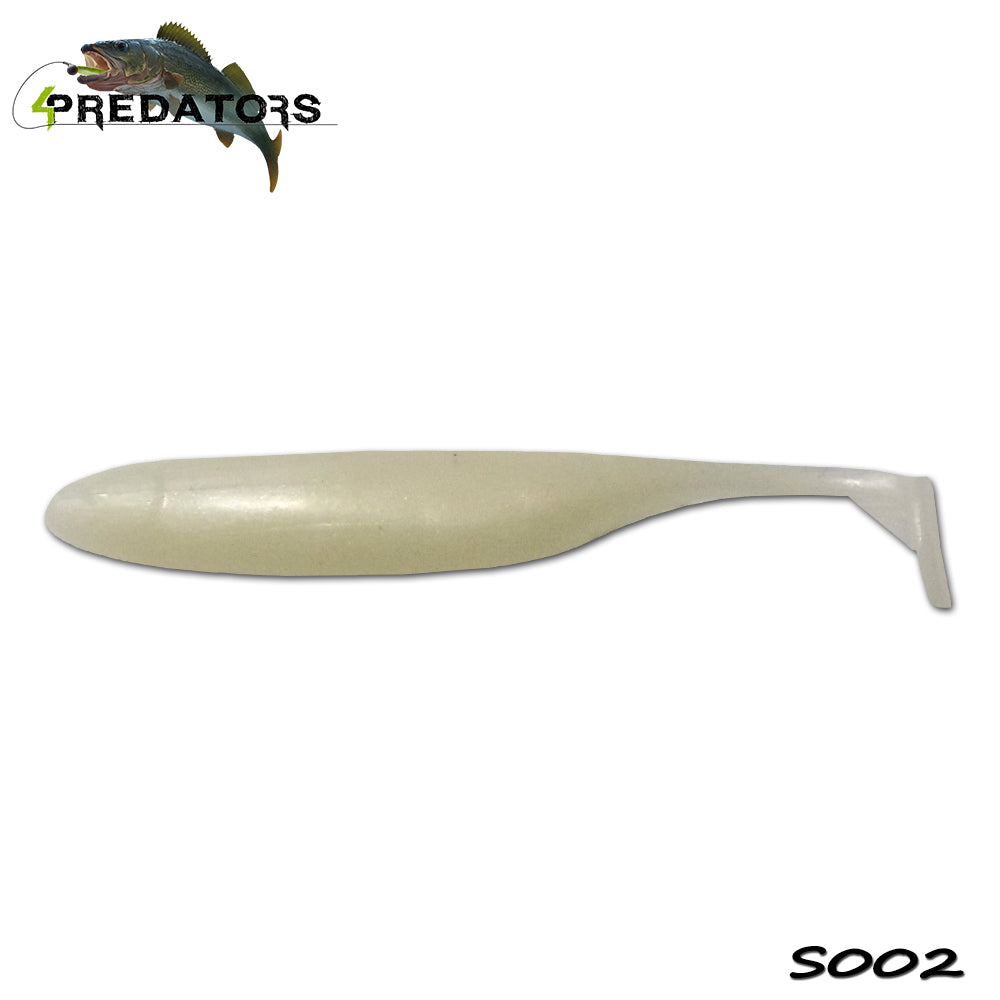 Shad 4Predators Finesse Impact Pearl White 10cm S002 5buc/plic