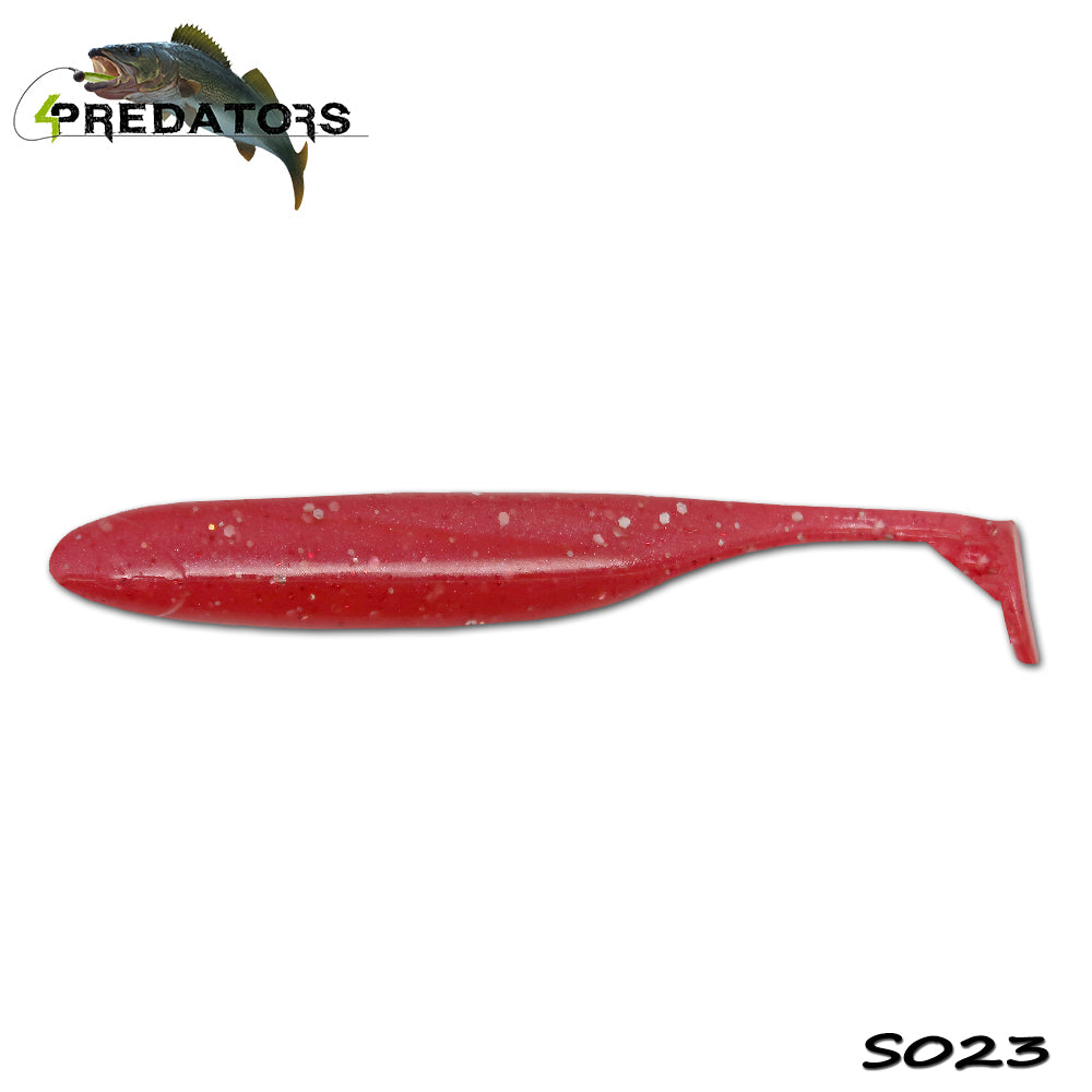 Shad 4Predators Finesse Impact Red Candy 10cm S023 5buc/plic