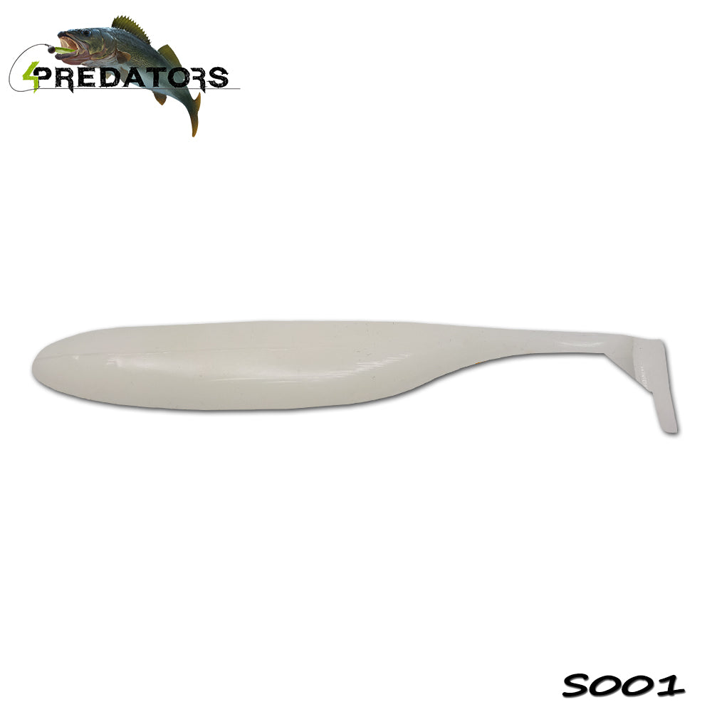Shad 4Predators Finesse Impact White 10cm S001 5buc/plic