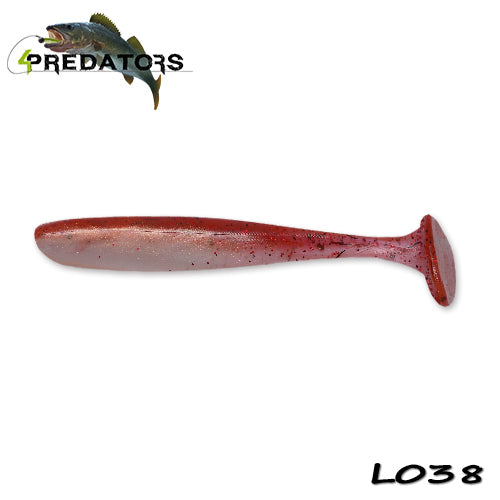Shad 4Predators Slim Shad Laminat Red Texas 9cm 5buc/plic