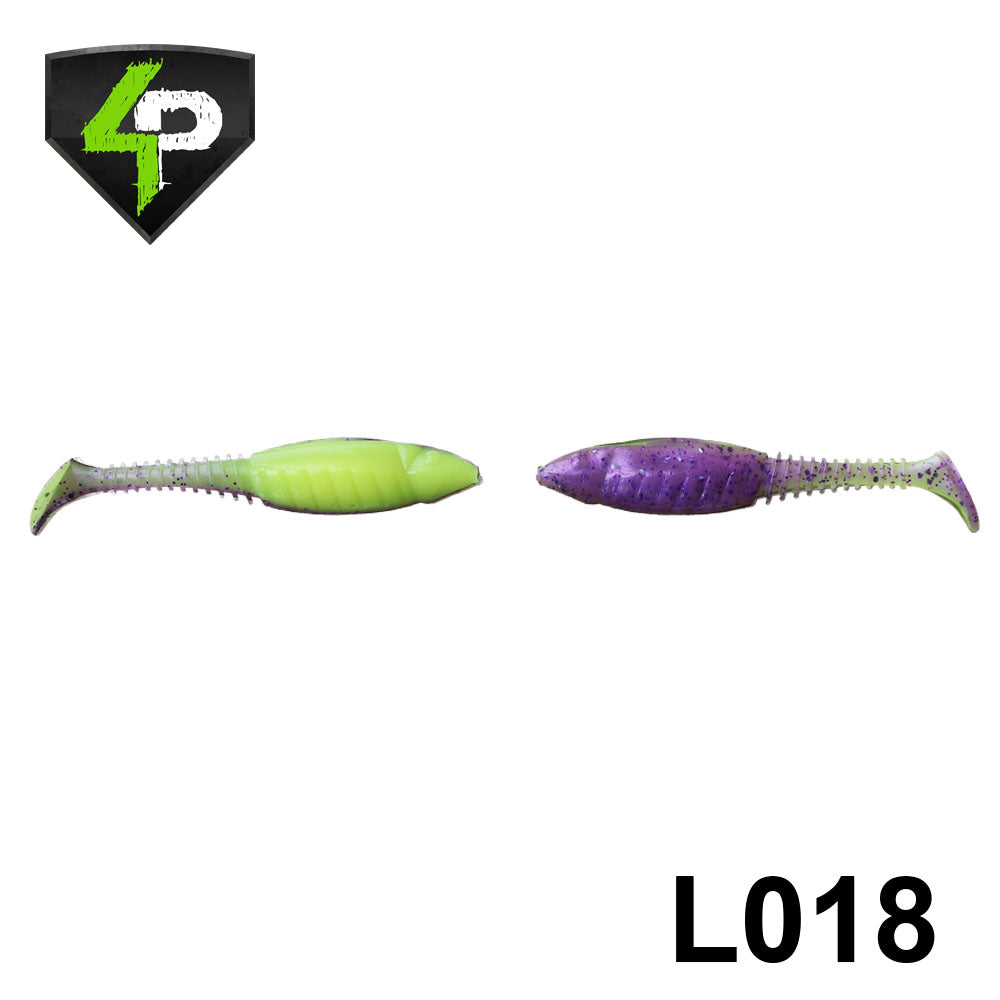 Shad 4Predators Tengu Shad 8.5CM L018 Purple-Yellow 5buc/plic