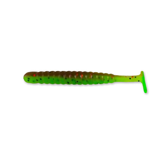 Shad 4Predators Worm Shad Floating 8 CM L022 Culoare Green Pumpkin - Chartreuse 7 buc/plic