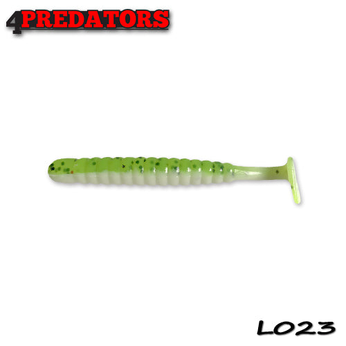 Shad 4Predators Worm Shad Floating 8 CM L023 Green Pepper White 6 buc/plic