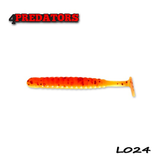 Shad 4Predators Worm Shad Floating 8 CM L024 Orange Red Silk 6 buc/plic