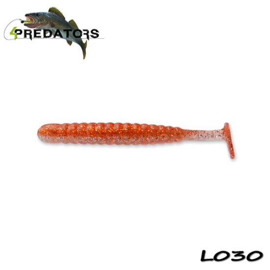 Shad 4predators Worm Shad Laminat 8cm Culoare L030 Silver Cooper 6buc/plic