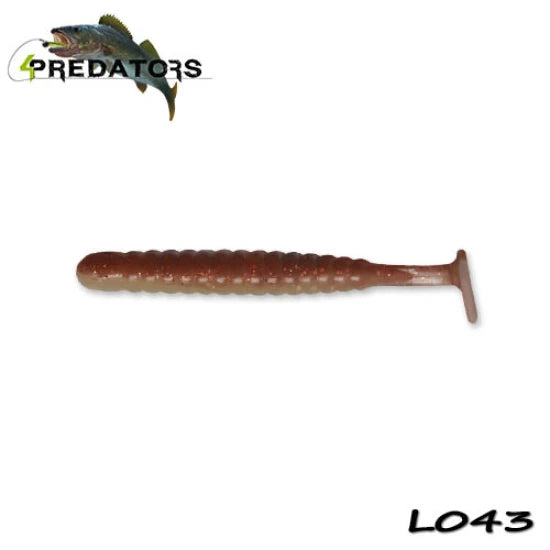 Shad 4predators Worm Shad Laminat 8cm Culoare L043 Mature Brown 6buc/plic