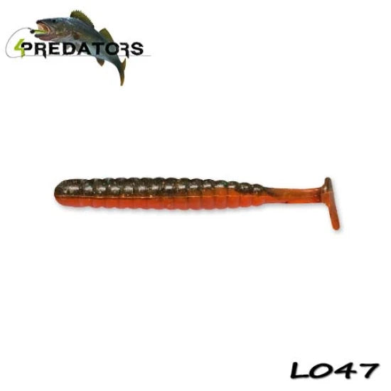 Shad 4predators Worm Shad Laminat 8cm Culoare L047 Baby Bass Orange 6buc/plic