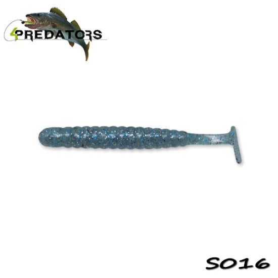 Shad 4predators Worm Shad Laminat 8cm Culoare S016 Teal Blue 6buc/plic