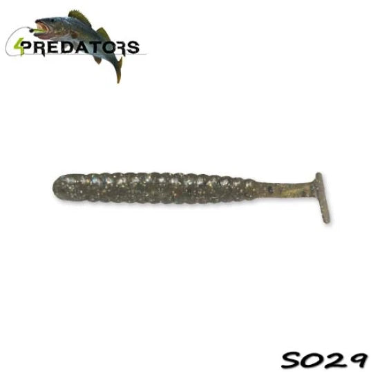 Shad 4predators Worm Shad Laminat 8cm Culoare S029 Olive Hunter 6buc/plic