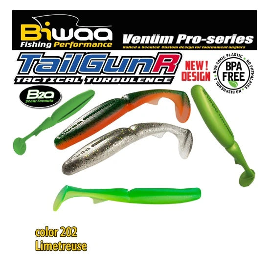 Shad Biwaa Tailgunr Swimbait 4.5", 202 Limetreuse, 11.50cm, 5buc/pac
