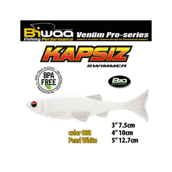 Shad Biwaa Kapsiz 7,5cm, Culoare 008 Pearl White