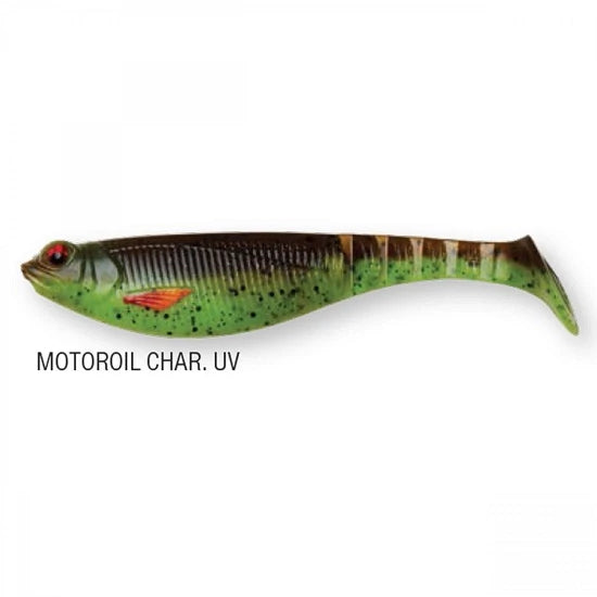 Shad Dam Effzett Shadster Power Tail 8cm 5.6gr Motoroil Chartreuse Uv