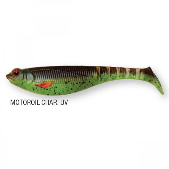 Shad DAM Effzett Shadster Power Tail 8cm 5.6gr Motoroil Chartreuse UV