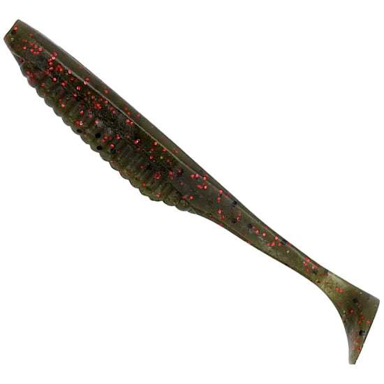 Shad Duo Realis Versa Shad, F018 Green Pumpkin Red Flake, 7.6cm, 10buc/pac