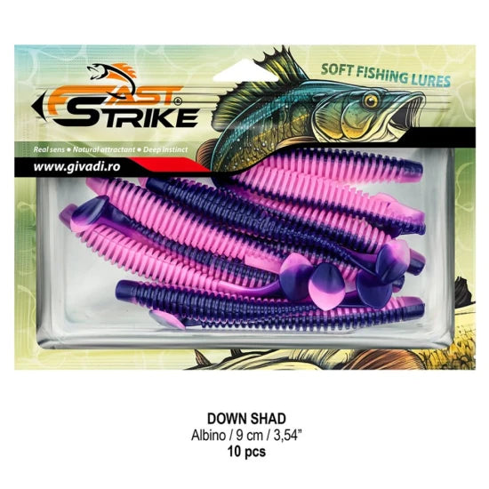 Shad Fast Strike Down Shad 9cm, Albino, 10buc/pac