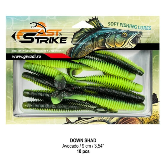 Shad Fast Strike Down Shad 9cm, Avocado, 10buc/pac