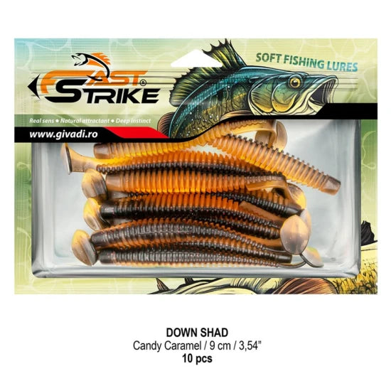 Shad Fast Strike Down Shad 9cm, Candy Caramel, 10buc/pac