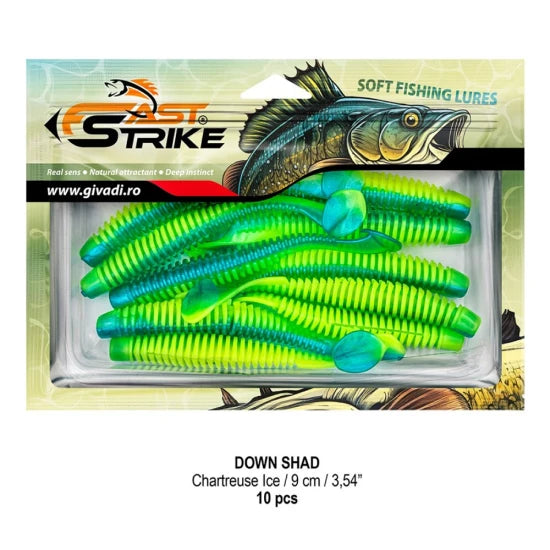 Shad Fast Strike Down Shad 9cm, Chartreuse Ice, 10buc/pac